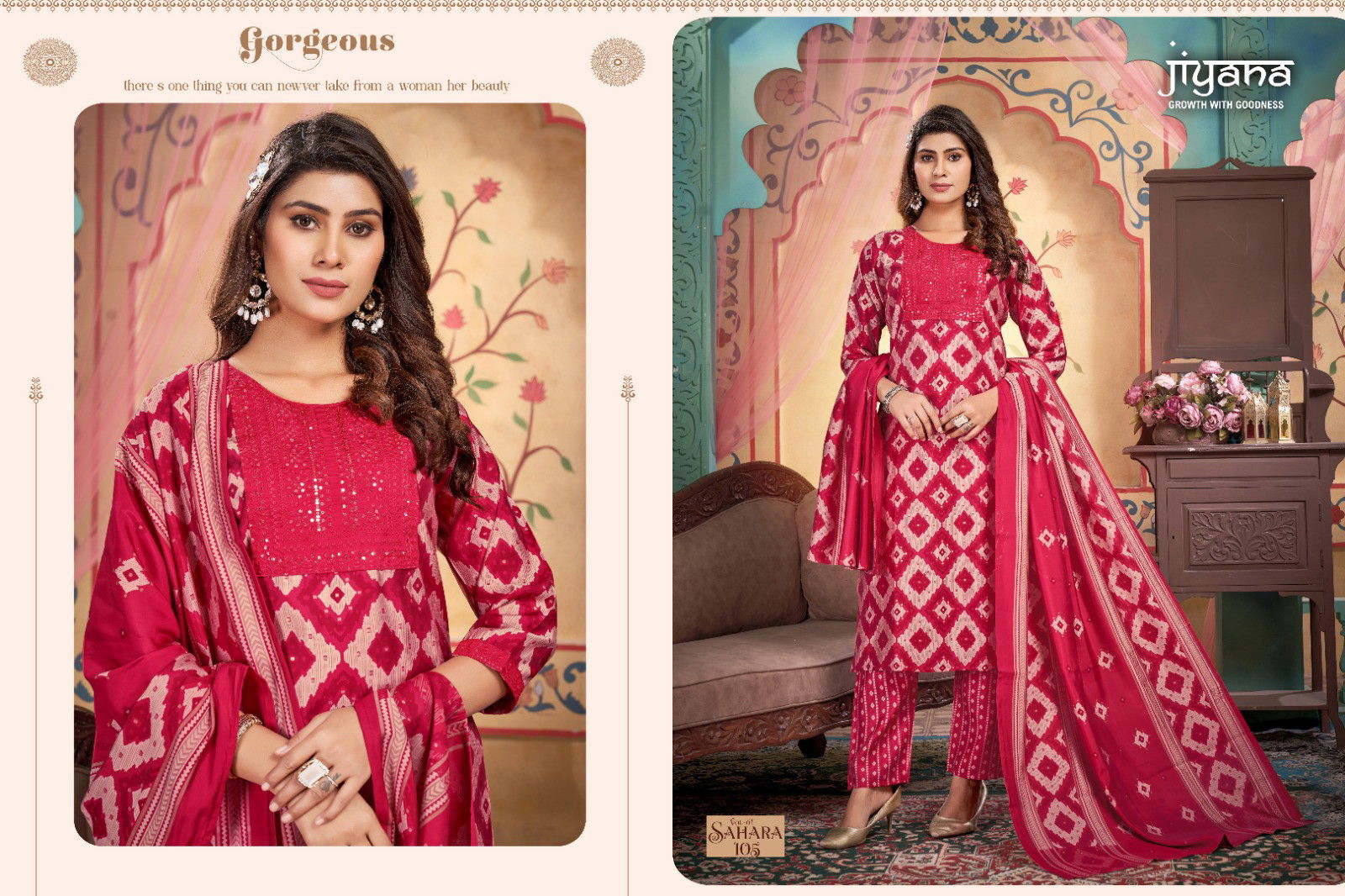 Jiyana Sahara Vol 4 Shimmer Printed Kurti Bottom With Dupatta